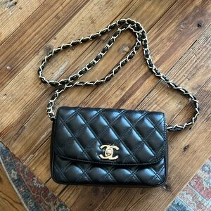 Authentic chanel gift to members. Chanel crossbody, long strap purse orFanny pac